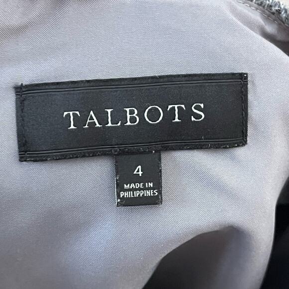 TALBOTS wool blend gray herringbone pencil skirt size 4 fall winter office - Picture 4 of 5